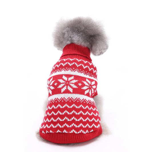 Pull Tricot Flocon pour Chien