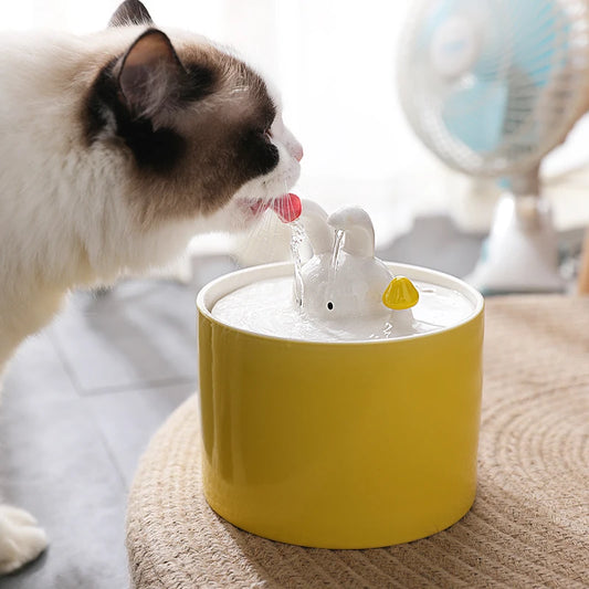 Fontaine à Eau Chat Céramique Lapin Mignon